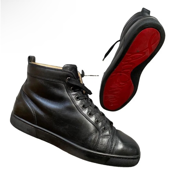 Christian Louboutin Men’s High Top Sneakers w/ Red Bottom Soles - Picture 11 of 13